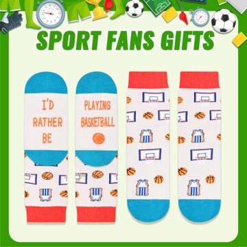 HAPPYPOP Basketball Gifts - Funny Socks for Boys & Girls Lovers