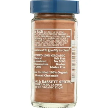 Morton & Bassett Organic Ground Cinnamon - All Natural & Kosher