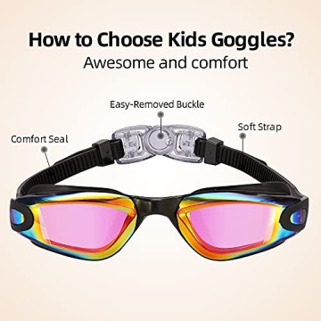Aegend Kids Swim Goggles for Ages 3-14 - 2 Pack