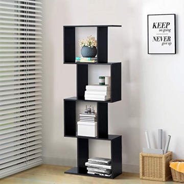 Giantex S Shaped 4 Tier Bookshelf for Elegant Storage