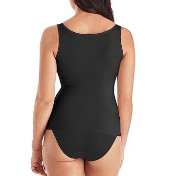 Maidenform womens Comfort Devotion Cami Fl2018 shapewear tops, Black, Large US