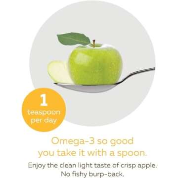 NutraSea+D Omega-3 Liquid Supplement, Crisp Apple Flavor