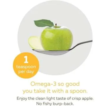 NutraSea+D Omega-3 Liquid Supplement, Crisp Apple Flavor