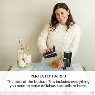 A Bar Above 4-Piece Cocktail Shaker Set for Professional & Home Bar – Premium Bar Kit Gifts Includes Strainer, Japanese Jigger & Boston Shaker Set