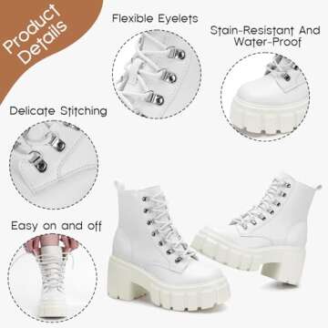 Stylish and Lightweight FITORY Women’s Combat Boots