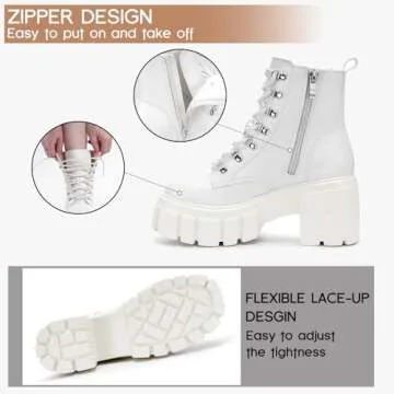 Stylish and Lightweight FITORY Women’s Combat Boots