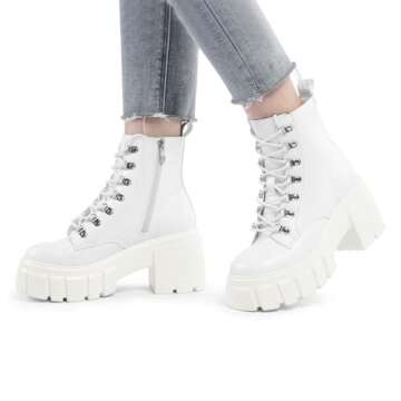 Stylish and Lightweight FITORY Women’s Combat Boots