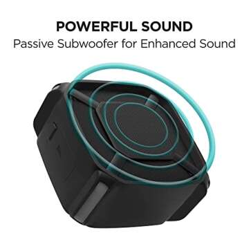 iHome Waterproof Bluetooth Speaker with Color Changing Lights, iP67 Certified Portable Speaker Ideal for The Pool, Beach, Hiking, Kayaking (IBT371BGC)