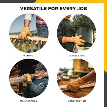 Wells Lamont Leather Work Gloves for Men, Reinforced Cowhide with Palm Patch, Saddletan, XX-Large (1129XX)