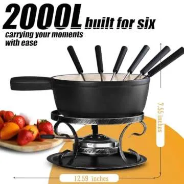 Artestia Cast Iron Cheese Fondue Pot Set for Gatherings