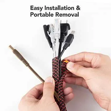 AGPTEK Cable Sleeve 10ft Cord Organizer for Home Office