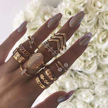 CSIYANJRY99 Gold Stackable Knuckle Ring Sets - Boho Vintage Style