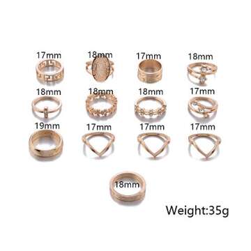 Gold Stackable Knuckle Ring Sets for Women - Vintage Style