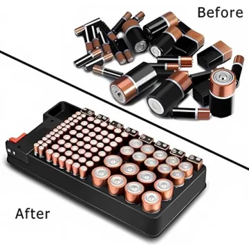 Abunro Battery Organizer with Digital Tester for 110 Batteries