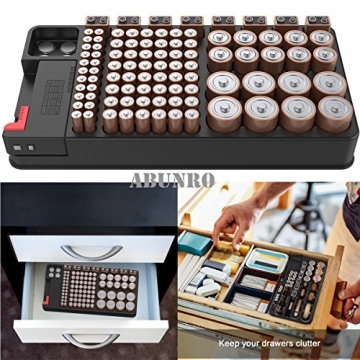 Abunro Battery Organizer with Digital Tester for 110 Batteries