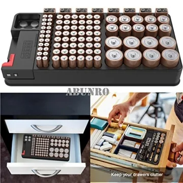 Abunro Battery Organizer with Digital Tester for 110 Batteries