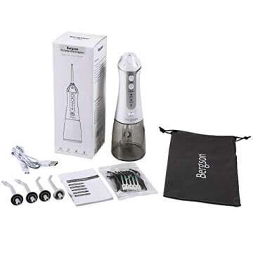 Water Dental Flosser for Teeth Cleaning,Professional Cordless Dental Oral Irrigator Portable Rechargeable IPX7 Waterproof Water Flosser with Cleanable Water Tank for Home and Travel, Fresh Breath