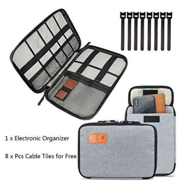 cakuuma Travel Cable Organizer Bag for Electronics Accessories