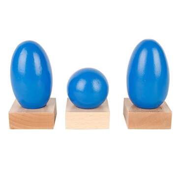 QUEENBAR Large 3D Shapes Geometric Solids Wooden Montessori Toys Math Games Toys Blocks - Math Manip...