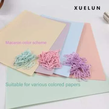 XUELUN Macaron Colored Paper Clips - 600pcs for Colorful Organization