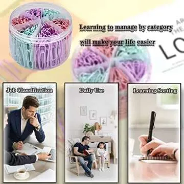 XUELUN Macaron Colored Paper Clips - 600pcs for Colorful Organization