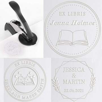 Personalized EXLIBRIS Book Embosser - Custom Library Stamp