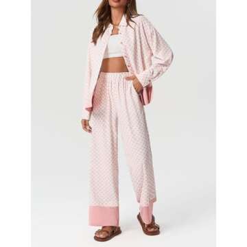 Tankaneo Womens Pajama Sets Comfy Button Down Sleepwear