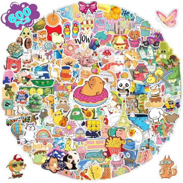 QKilisy 600PCS Cute Stickers for Kids & Teens - Water Bottle & Laptop Vinyl Stickers