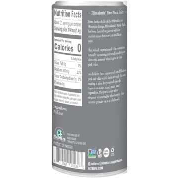 Natierra Himalania Himalayan Fine Pink Salt Shaker | Unrefined & Non-GMO | 6 Ounce