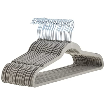 Amazon Basics Slim Velvet Non-Slip Hangers - Pack of 30