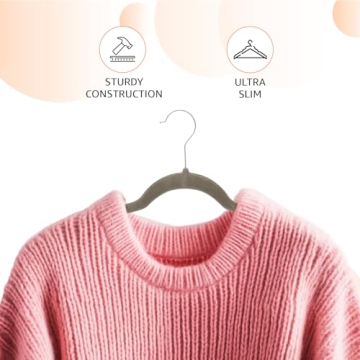 Amazon Basics Slim Velvet Non-Slip Hangers - Pack of 30