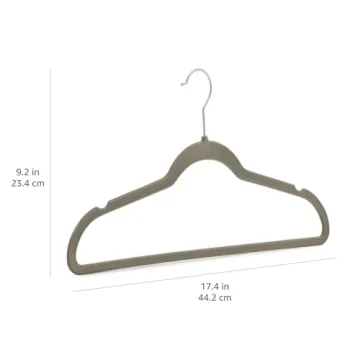 Amazon Basics Slim Velvet Non-Slip Hangers - Pack of 30