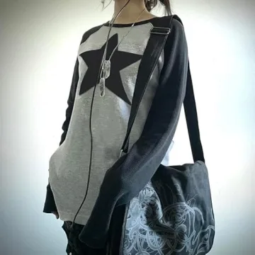 ABYOVRT Women Star Shirt Y2K Vintage Oversized Tee