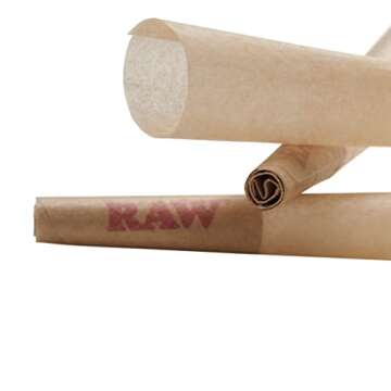 Raw Cones King Size Classic: 100 Pack - Patented Slow Burning Cones Rolling Papers & Tips - All Natural Raw Paper