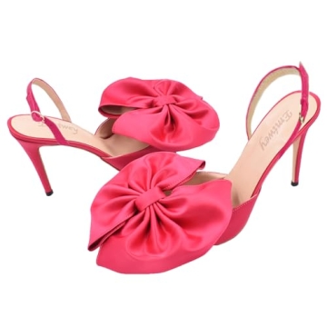 Emiwey Women's Bow-Knot High Heel Stiletto Pumps