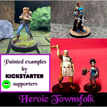 Newcombie 18 Miniatures Townsfolk Hero for DND Miniatures Bulk 28mm & Dungeons and Dragons Miniatures | for DND Minis and D&D Miniatures Fan and Fantasy Miniatures I Campaign Setting & Quests