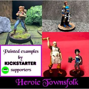 Newcombie 18 Miniatures Townsfolk Hero for DND Miniatures Bulk 28mm & Dungeons and Dragons Miniatures | for DND Minis and D&D Miniatures Fan and Fantasy Miniatures I Campaign Setting & Quests