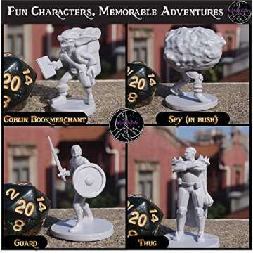 Newcombie 18 Miniatures Townsfolk Hero for DND Miniatures Bulk 28mm & Dungeons and Dragons Miniatures | for DND Minis and D&D Miniatures Fan and Fantasy Miniatures I Campaign Setting & Quests