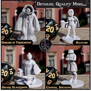 Newcombie 18 Miniatures Townsfolk Hero for DND Miniatures Bulk 28mm & Dungeons and Dragons Miniatures | for DND Minis and D&D Miniatures Fan and Fantasy Miniatures I Campaign Setting & Quests