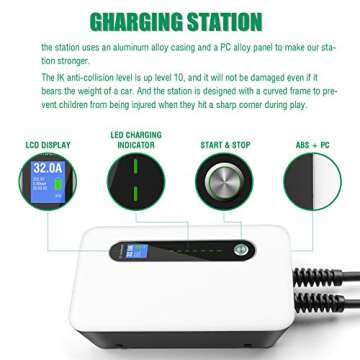 LEFANEV 32A 7.68KW EV Charger Level 2 Station, NEMA14-50 20ft Wall Electric Vehicle Charging Station...