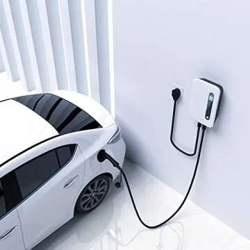 LEFANEV 32A 7.68KW EV Charger Level 2 Station, NEMA14-50 20ft Wall Electric Vehicle Charging Station for Electric and Hybrid Vehicles