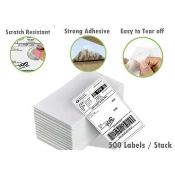 Immuson Fanfold 4x6 Thermal Labels - 500 Count, Eco-Friendly