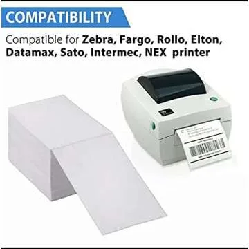 Immuson Fanfold 4x6 Thermal Labels - 500 Count, Eco-Friendly