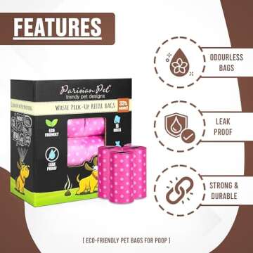 Parisian Pet Ecofriendly Dog Poop Bags Rolls - 320 Count Unscented Poop Bags For Dogs - Leakproof, E...