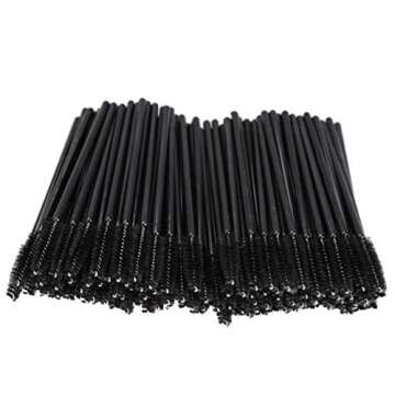yueton Pack of 100 Disposable Eyelash Brushes Wands Mascara Applicator