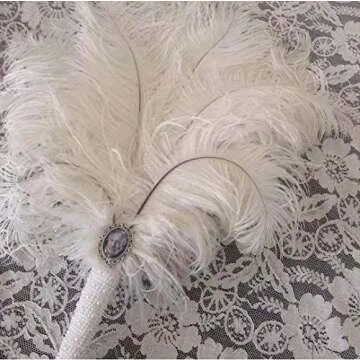 Piokio 20 pcs Natural White Natural Ostrich Feathers Plumes 8-10 inch(20-25 cm) Bulk for DIY Clothes, Feather Pens, Dream Catcher, Gatsby Decorations