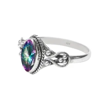 Mystic Topaz Statement Ring in 925 Sterling Silver
