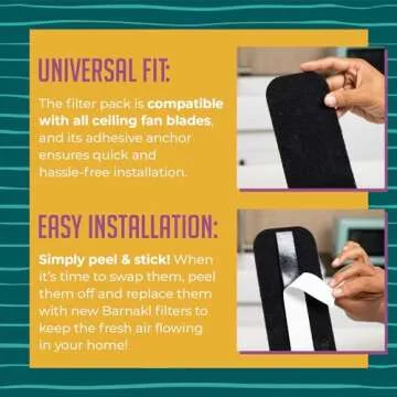 Barnakl Ceiling Fan Filters for Clean Air Purification
