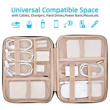 NISHEL Travel Cord Organizer Case, Tech Electronic Bag, Essentials for Charger, Cable, Phone, Hard D...