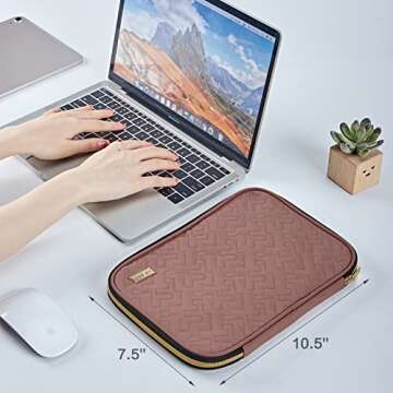 NISHEL Travel Cord Organizer Case, Tech Electronic Bag, Essentials for Charger, Cable, Phone, Hard Drive, USB, SD Card, Rosewood-Pink